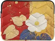 Laptop Sleeve Case 13-14 Inch Waterproof Sleeve for Laptops Flower and White Computer with Zipper for Men Women