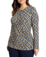 Nic+Zoe Plus Printed Long Sleeve Top