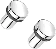 [Pierced Owl] F-136 Implant Grade Titanium Mirror Polished Single Flare Plugs with Black O-Rings, Sold as a Pair