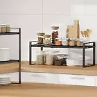 Rust-proof Kitchen Shelf Accessory Organizer Expandable Double Layer Storage