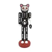 Santa's Workshop Day of the Dead Black Cat Nutcracker Decoration 14 Inch