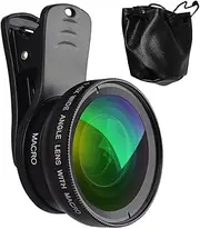 Cell Phone Lenses, HD Lens for Smartphones | 0.45X Wide Angle 15x Super Macro Phone Lens Kit - Professional Cell Phone Camera for All Smartphones