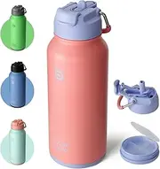 BOTTLE BOTTLE 32 oz Insulated Water Bottle Stainless Steel Sport Water Bottle with Straw Dual-use Lid Design for Gym with Pill Box (lavender dream)