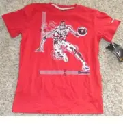 Boys Shirt AND1 Red Basketball Terminator Performance Short Sleeve Crew-sz 14/16