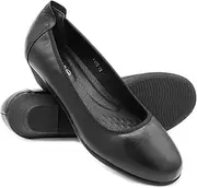 [Zerimar] Comfortable Women's Leather Ballet Flats Elegant and Lightweight Shoes for Everyday and Office, 3.5 cm Heel