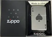 ZIPPO 2022 LUCKY ACE OF SPADES POLISHED CHROME LIGHTER SEALED IN BOX A138