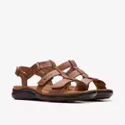 Clarks Womens Kitly Step Leather Sandals - Tan NEW
