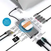 13-in-1 USB-C Hub Docking Station Type-C to PD HDMI 4k SDTF VGA RJ45 AUDIO3.5