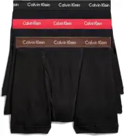 Calvin Klein Men's Cotton Stretch 3-Pack Boxer Brief (Large, Black Body)