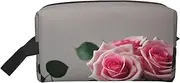 [FSCEV] Red Rose Storage Bag Toiletry Bag Travel Bag Cute Cosmetic Bag Makeup Accessories, White, One Size