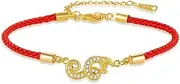 [Kysin Chiys] New Year Zodiac Lucky Snake Red String Bracelet Handmade Strand Charm Bracelets Amulet for Men Women Good Luck Wealth Protection Jewelry for Casual Graduation