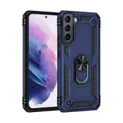 Samsung Galaxy S22 Plus Compatible Case Cover With Shockproof Rotating Metal Ring Holder Armor Case - Navy