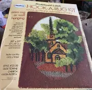 Vtg. Malina Old Towne Church Hook Rug Kit NIB Size 20" X 27" Multi Color