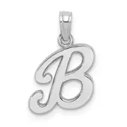 14k White GoldW White Gold Script Letter B Initial Pendant