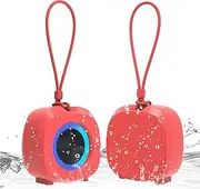 PEICHENG Speaker, Small Portable Bluetooth Wireless IPX5 Waterproof Shower Speaker,Loud Stereo Sound Deep Bass,Dual Pairing, RGB Lights,Long Playtime for Outdoor Party, Great Gift,1PC(Red)