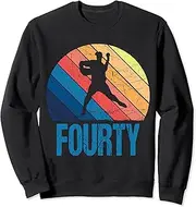 [X.Style] 40th Birthday Retro Baseball 40 Years Old Man Women Sweatshirt ds676 Sweater (M) Black