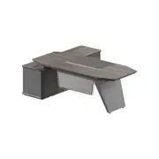 Modern Furniture MADDOK Executive Desk with Right Return 200cm - Chocolate&Grey