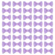 50 Pcs Mini Ribbon Bow 0.8" Mini Fabric Ribbon Flower Bows, Violet