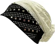 [Generic] Turbans for Women Soft Pre Tied Knot Fashion Pleated Cancer Turban Cap Chemo Headwrap Sleep Hat Elastic Beanie Hat
