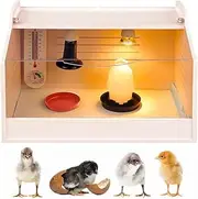 Heater Breeding Box Brooder for Poultry/Reptile/Parrots with Heating Lamp, Warms Up to 20 Newborns Chicken (L)