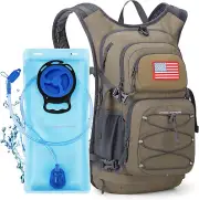 Hydration Backpack, Hiking Backpack with 2L/3L Water Bladder, High Flow Bite Val