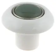 (5 Pack) 1-1/2 inch Chrome Insert Ceramic Knob White and Sage