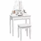 Dressing Table Stool Set Makeup Vanity Jewellery Organizer Drawers LED Mirror