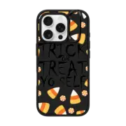 iPhone 16 Pro Impact Ring Stand Case MagSafe Compatible TRICK OR TREAT YO SELF - HALLOWEEN SELF-LOVE CANDY TYPOGRAPHY By Ebi Emporium