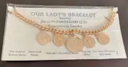 1958 Gold Our Ladys Bracelet 100th Anniversary Apparition Lourdes 5 Medals Italy