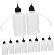VILLFUL 10pcs Fine Tip Glue Applicator Bottles Squeeze Bottles for Crafting Easy Squeeze Design for Precise Application Transparent for Monitoring