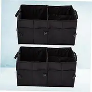 Zerodeko 2Pcs Collapsible Car Trunk Storage Box Multifunctional Organizer for Vehicle Durable Folding Container for Groceries Supplies and Equipment Space Saving Car Accessories