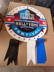 Pro Football Hall of Fame Festival Double Sided 20x20 Sign Canton Ohio w ribbons