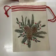 Christmas Gift Bag Drawstring 5 in. x 7 in. Holiday Style