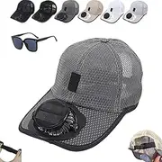 [Generic] Solar Rechargeable Peaked Cap, Mens Baseball Cap with Solar Fan, USB Charging Outdoor Sun Visor Hat, Breathable Sports Cap