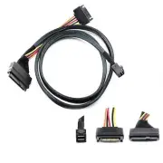 12GB/s Mini SAS Cable SFF 8643 to SFF 8639 NVMe SSD With 15 Pin SATA Power 50cm