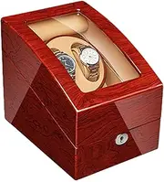 Automatic Watch Winder with Quiet Motor Solid Wood Piano Finish 4 Rotation Mode Settings for Men Women Wrist Watch (4+0) LWX