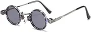 [HCHES] Vintage Round Small Sun Glasses For Men Luxury Designer Mirror Sunglasses Women Gothic Shades Female