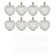 Rhinestone Pendant Tray, 8 Set Double Sided Tray 8pcs Glass Dome 16pcs