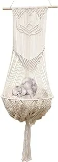 Woven Cat Beds, Macrame Bohemia Pet Hammock, Swing Bed, Boho Pet Hammock, Hanging Pet Bed, Woven Kitten Hammock, Macrame Cat Bed, Kitten Hammock Bed for Home, Living Rooms, Balcony, Bedrooms