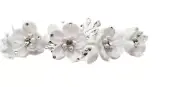 White Communion head piece satin pear flowers veil and pair of children gloves