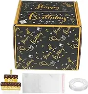 DOITOOL 1 Set present Box Pull Surprise Greeting with Birthday Party for Smash Money Cake Dispenser Black Paper