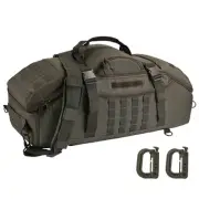 Travel Gym Duffle Bag Tactical, Gear Backpack for Men Women, 65L Army Green
