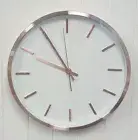 Modern Stylish Copper White Glass Face 3D Lines Wall Clock 30cmD