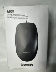 Original New Logitech B100 Corded Mouse - Black