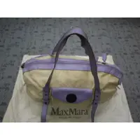 在飛比找蝦皮購物優惠-義大利製 Max Mara 真皮尼龍雙材質手提包 可肩背 保
