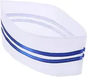 [COLLBATH] Elegant Design Chef Hat Men's Women's Baker Cap Kitchen Cooking Cap Comfortable Easy to Clean Blue
