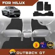 6D Diamond Car Floor Mats for Toyota Hilux Double Cab 2005-2015 Full Set - Heavy Duty Carpet Liner