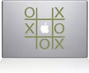 The Decal Guru Tic Tac Toe MacBook Decal Vinyl Sticker - 13" MacBook Pro, Gold