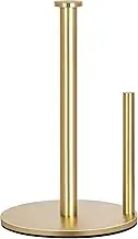 OBODING Gold Paper Towel Holder Countertop, Gold Kitchen Paper Towel Holder Stand for Kitchen and Bathroom Organization, Stainless Steel Paper Towel Holders for Standard and Large Rolls (Golden)