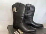DINGO Mens Poncho Black Leather Boots US8.5